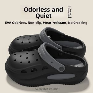 Mens Thick Bottom Sandals Summer Outdoor Wear Driving EVA Anti-Slip Anti-Odor Beach Slippers Breathable Sporty Style