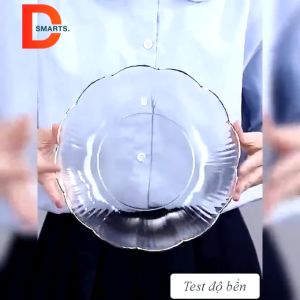 Đĩa đựng hoa quả khay đựng bánh kẹo chất liệu nhựa acrylic trong suốt kích thước 25*6 cm