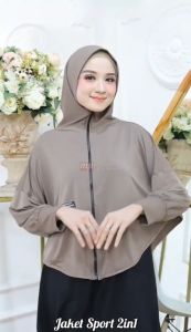 HIJAB JAKET SPORT/ HIJAB SPORT/ JILBAB SENAM/ CROP TOP/ BERGO TANGAN/ JILBAB TANGAN/ HIJAB HOODIE / HIJAB OLAHRAGA RESLETING 2 IN 1 PAKAIAN OLAHRAGA MUSLIM/ OUTFIT PADEL KECE/ ATASAN OLAHRAGA