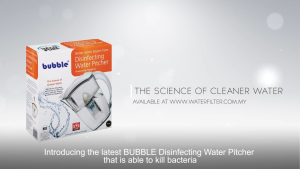 BUBBLE 240-PDS1 Disinfecting Water Pitcher c/w Cartridge (Portable Drinking Water Filter Jug for Hostel Office Outdoor)