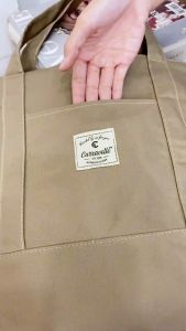 Carravelle Store tote bag kanvas resleting wanita / nudie bag motif polos canvas sueding tebal lembut bisa custom sablon