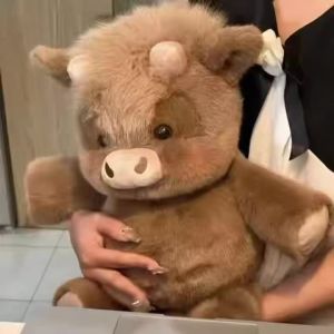 Đồ Chơi Nhồi Bông Bò Cao Nguyên Kawaii 45cm Bò Chạy Thú Nhồi Bông Mềm Mại Bạn Đồng Hành Cho Mọi Lứa Tuổi