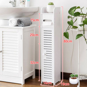 Bathroom Toilet Side Cabinet Waterproof Storage Rack Mobile Narrow Cabinet Organizer Bathroom Gap Shelf Modern Minimalist Design