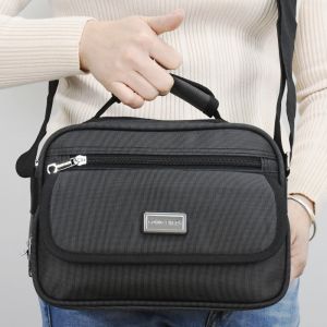 Waterproof Oxford Fabric Casual Mens Shoulder Bag Large Capacity Multi-layer Business Crossbody Bag Canvas Wallet