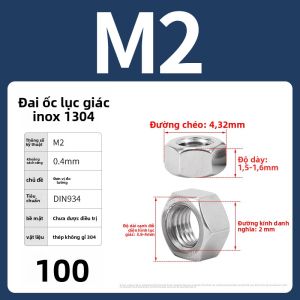 POWER&STRONG | Đai Ốc Lục Giác và Ốc Vít Nắp Lục Giác Inox M2-M30