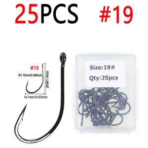 Bimoo 25PCS Multiple Purpose High Carbon Steel Fish Hook Nmyph Fly Sabiki Rig Hook Carp Fishing Hook Saltwater Jig Lure Hooks