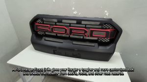 OCAS FORD RANGER 2018+ front GRILL (RAPTOR STYLE) BLACK/RED (11713)