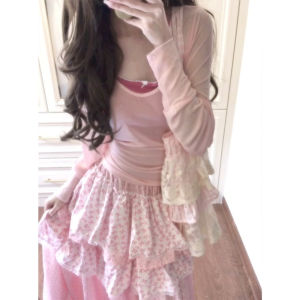 LIRUSHAN | Sun-Protective Youthful Pink Sleeveless T-Shirt Set