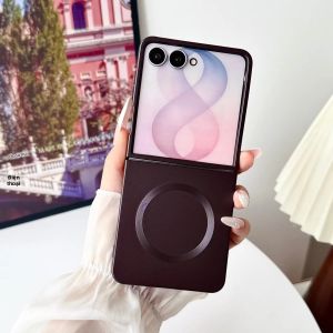 Ốp Lưng Sơn Kim Loại Lỏng Từ Tính Mềm Bằng Silicon Cho Samsung Galaxy Z Flip Tương Thích Với Vỏ Bảo Vệ Sạc Không Dây Magsafe