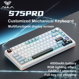 AULA S75pro Mechanical keyboard customized three - mode connection gasket structure full - key hot - swappable RGB lighting