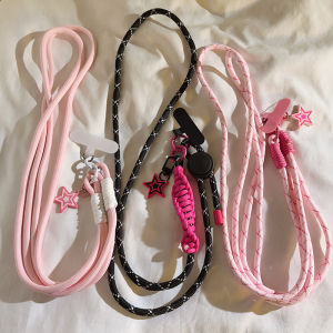 Outdoor Long Star Shape Woven Mobile Phone Strap Necklace Anti-Loss Crossbody Rope Chain Drop-resistant Pendant DIY Cool Sweet Style