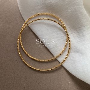 กำไลแวววาวที่แกะสลักได้ทุกวันแบบเรียบง่าย • ชุบทอง18K กันน้ำไม่ซีด • สร้อยข้อมือแฟชั่นสแตนเลสไททาเนียมเหล็ก316L สำหรับผู้หญิงผู้ชาย BR434