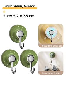 Suction Cup Rotating No Drill Powerful Adhesive Hook
