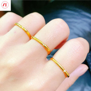 XT đồ trang sức Hàn Quốc 24K nhỏ Nhẫn Vuông Kim Cương phụ nữ cặp đôi thời trang 916 mạ vàng gốc