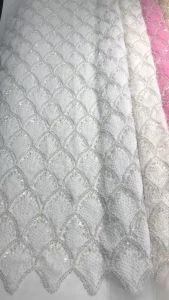 Luxury Sequins Lace Fabric 2026 High Quality French African Net Beaded Lace Fabric Nigerian Embroidery Fabric For Wedding Party