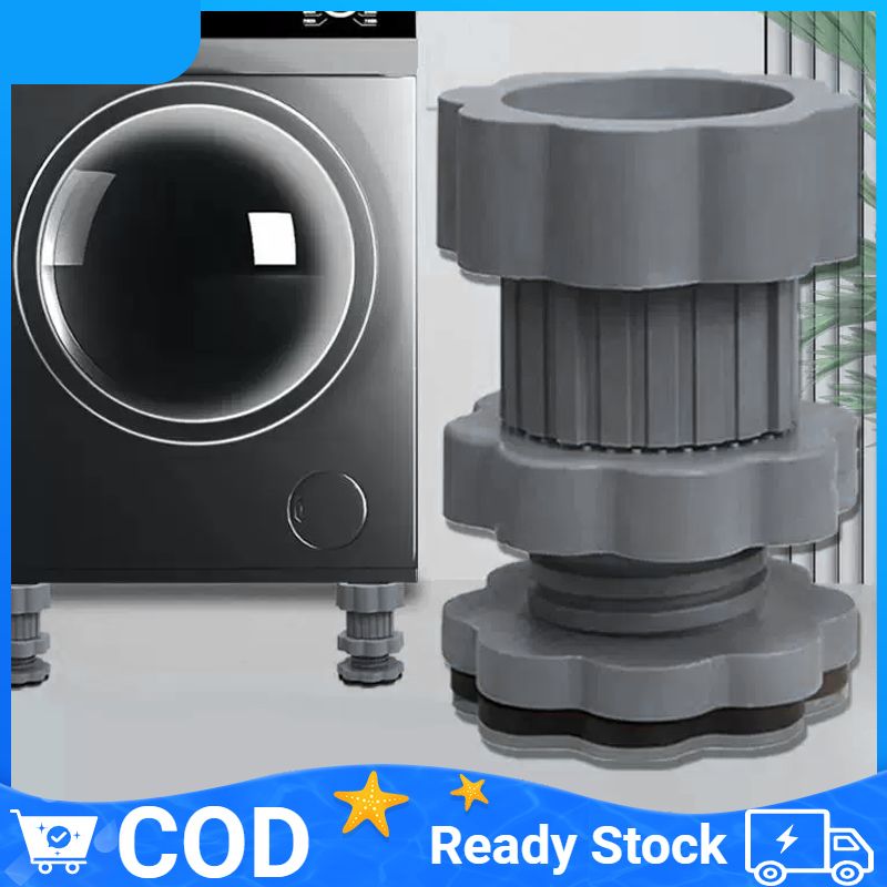 ขารองเครื่องซักผ้า 4 ชิ้น ขายาง ฐานรองเครื่องซักผ้า ปรับความสูงได้ กันสั่นสะเทือน กันเสียงดัง กันลื่น รองตู้เย็น