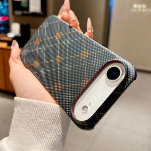 For Magsafe Magnetic Kevlar Carbon Fiber Pattern Plastic Phone Case For iPhone 17 16 15 14 13 Pro Max Frameless Slim Armor Cover