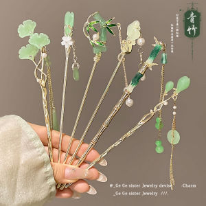 Elegant Traditional Chinese Tassel Hairpin Womens Vintage Style Updo Hairpin Cold Tone Qipao Headwear out Fashion