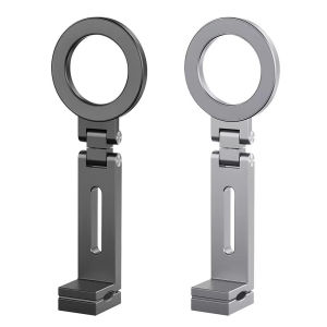 [Vktech] Universal Foldable Magnetic Phone Holder for Airplane and Car Adjustable Fit for All Smartphones and Tablets in Gray