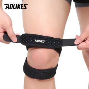 AOLIKES 1PCS Sports Kneepad Double Patellar Knee Patella Tendon Support Strap Brace Pad Protector Open Knee Wrap Strap Band