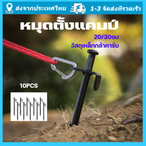 จัดส่งจากกรุงเทพ สมอบก(1แพ็ค10ชิ้น) สมอบกเหล็กหล่อ สมอบกเต็นท์ tent pegs แค้มป์ปิ้ง รุ่นใหม่ หัวแข็งแรงกว่าเดิม เหล็ก สมอบกเต็นท์ การตั้งแคมป์ สมอบก 20cm 30cm