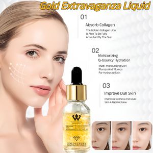 【24K】Gold Essence Water Collagen Thread Sculpture Shrinking Pores Lifting and Firming Face Hyaluronic Acid Original Liquid黄金奢养玻尿酸精华液