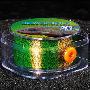 220M Invisible Fishing Line Speckle Carp Fluorocarbon Line Super Strong Spotted Line Sinking Nylon Fly Fishing Line Pesca