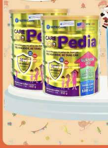 Lon 850g Sữa bột Nutricare Care 100 Pedia 36 tỷ lợi khuẩn tiêu hóa khỏe tăng cân và chiều cao