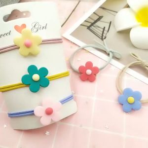 5 Pcs Korean version of net red Hyuna with the same small flower headband girl heart flower hair ornament head rope tie hair rubber band female Hairbands Hair Tie