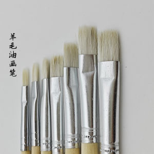 แปรงทาสีน้ำมันหัวแบนทำมือ ขนสัตว์ แปรงวาดภาพ แปรงวาดภาพสิ่งมีชีวิตที่อยู่บ้านแบบคลาสสิก แปรงวาดภาพที่มีความยืดหยุ่นสูง