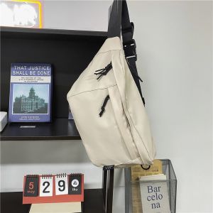 Minimalist Crossbody Bag Men Sports Mens Bag Large Capacity Chest Bag Casual Japanese Shoulder Bag Mens Pure Color Backpack Women