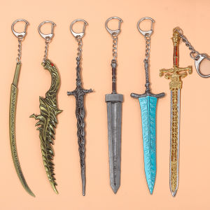 14 ซม.แหวน Dark Moon Greatswor Eldens พวงกุญแจจี้ Bloodhounds Fang พวงกุญแจแฟนคอสเพลย์ Props ผู้ชายผู้หญิงกระเป๋าเป้สะพายหลังเครื่องประดับ