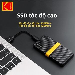 Ổ Cứng Di Động SSD Kodak X200 USB 3.1 Type C 2TB 1TB 512GB 256GB Cho PS4 Laptop Macbook PC - Ổ Cứng Thể Rắn Tốc Độ Cao