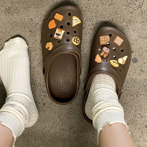 Womens Clog Shoes Breathable Slip-On Flat Bottom Outdoor Bathroom Anti-Slip Nurse Style Comfortable Simple Internet Famous Student