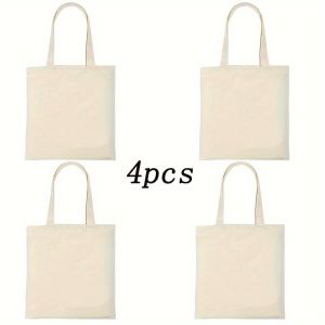 4/10 Pack Mini Canvas Tote Bags (31x36cm) - DIY Blank Bags for Painting Sublimation & Custom Party Crafts