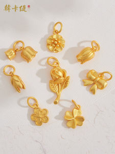 Ancient Style Gold Rose Bud Orchid Plum Blossom Pendant Charm DIY Accessories Bracelet Bracelet Lily Open Beads Accessories