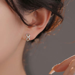 ต่างหูเงินแท้ 925 ประดับเพชรเต็มตัว 8 ตัวเลข ดีไซน์หรูหรา ดีไซน์เฉพาะตัว เครื่องประดับแฟชั่นสำหรับผู้หญิง ต่างหูแบบห้อย