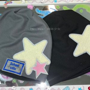 Mũ Lưỡi Trai Nhung Màu Xám Phong Cách Y2K Mới Cho Mùa Thu Đông Có Họa Tiết Ngôi Sao Dễ Thương Cho Thanh Thiếu Niên Đi Dạo Ngoài Trời