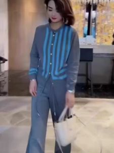 เสื้อคาร์ดิแกนถักคอตั้งผ้าขนสัตว์สีบล็อกสุดเก๋สำหรับผู้หญิง ทรงเข้ารูป แขนยาว ปกตัว ทรงหลวม ปกติ แขนยาว ปกติ