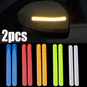 2pcs Reflective Strips Car Rearview Mirror Anti-collision Warning Stickers Universal Car Body Exterior Reflector Decals Tape