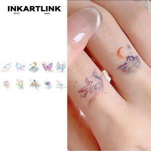 สติกเกอร์รอยสักชั่วคราว INKARTLINK กันน้ำ พิมพ์สี ลายศิลปะวาดมือ สำหรับงานปาร์ตี้ ทำเองได้