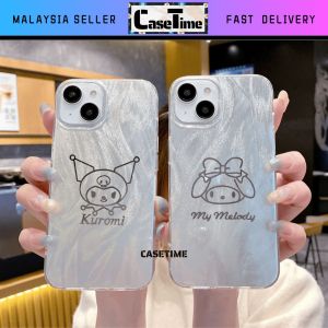 IPH 11 12 13 14 15 16 Pro Max cute melody kuromi pooh pompompurin cartoon feather hard phone case casing cover 手机壳