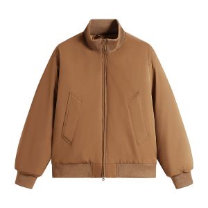 Mens Thickened American Pilot Style Loose Cotton Jacket Short Size XS Stand Collar Zipper Closure Waterproof Casual Coat