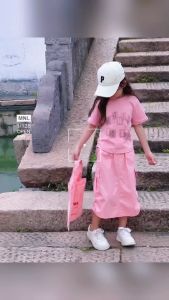 Setelan Pakaian Anak Perempuan: Gaya Korea Modis & Rok Kargo 2 Potong