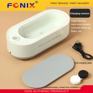 FONIX Ultrasonic Cleaning Machine 45000Hz High Frequency Vibration Wash Cleaner Washing Jewelry Glasses lens cleaning tooth washer Watch Washing Small Ring USB Rechargeable