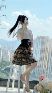 Chinoiserie Daily Short Hanfu Skirt Half-length Ming Dynasty Style Renovated Ma Face Skirt Floral Full House Original Design
