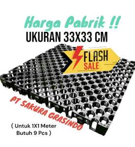 Pabrik Resapan / Alas Rumput Sintetis Ukuran 33x33 Cm Tebal 3 Cm Untuk Mencegah Genangan Air