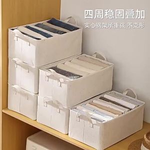 Cotton and Linen Fabric Storage Box Drawer-type Foldable Bedroom Home-use Washable
