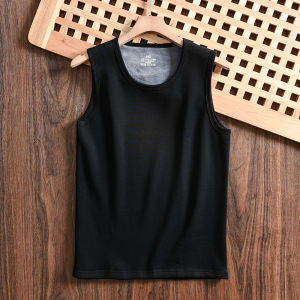 Xinjiang Long-Staple Cotton + Self-Heating Silver Fox Velvet! Export Men Autumn and Winter Fleece-lined Keep Warm Pure Color Bottoming Vest