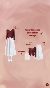 3in1 One Set Korean Style ( Blouse Pita Wanita Rok Susun Basic Pashmina Kaos Anti Kusut Kekinian ) - KA049